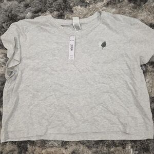 PINK Victoria's Secret Gray Crop Top Crew Neck
